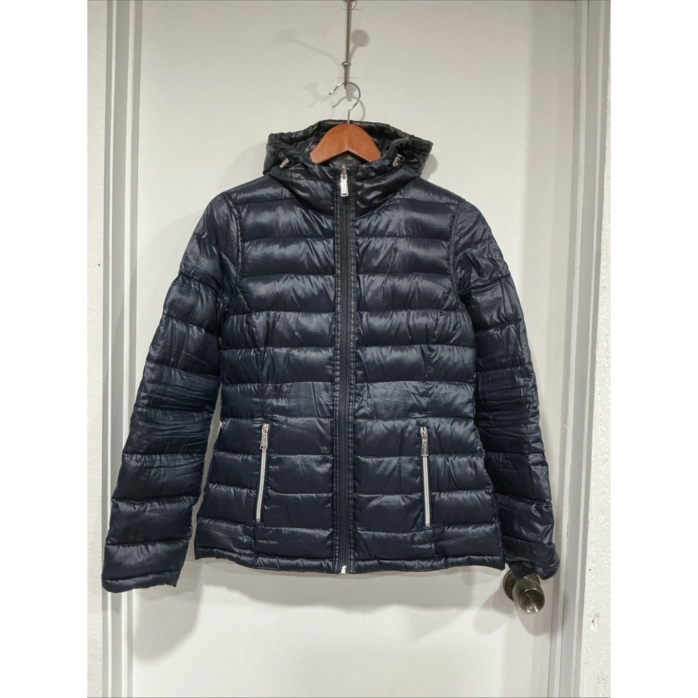 Calvin Klein Down Filled Jacket, Reversible, Blue, Small, Packable, Hood